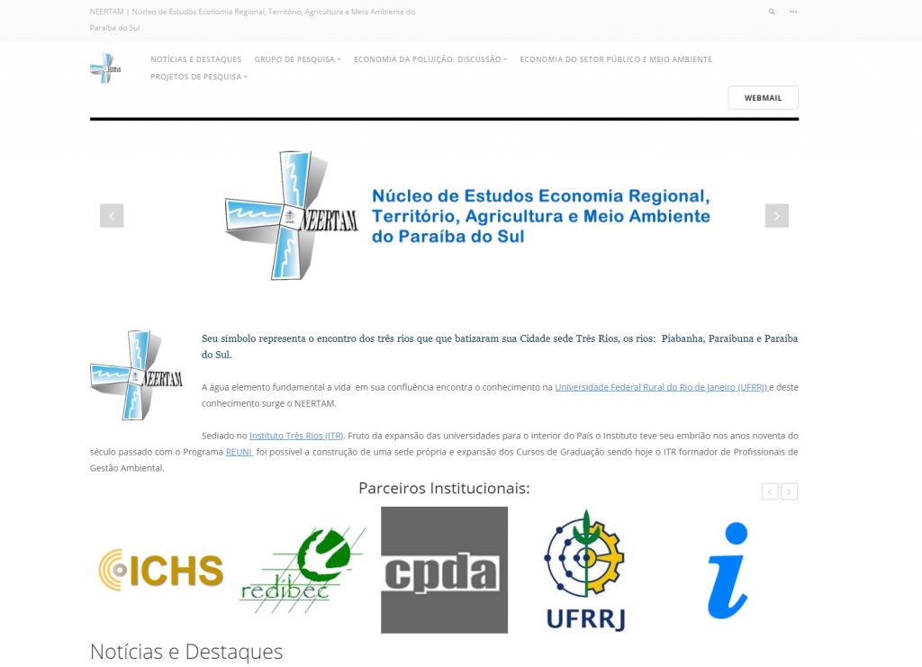 Núcleo de Estudos Economia Regional, Território, Agricultura e Meio Ambiente do Paraíba do Sul – NEERTAM. Site de pesquisas acadêmicas e notícias ambientais.